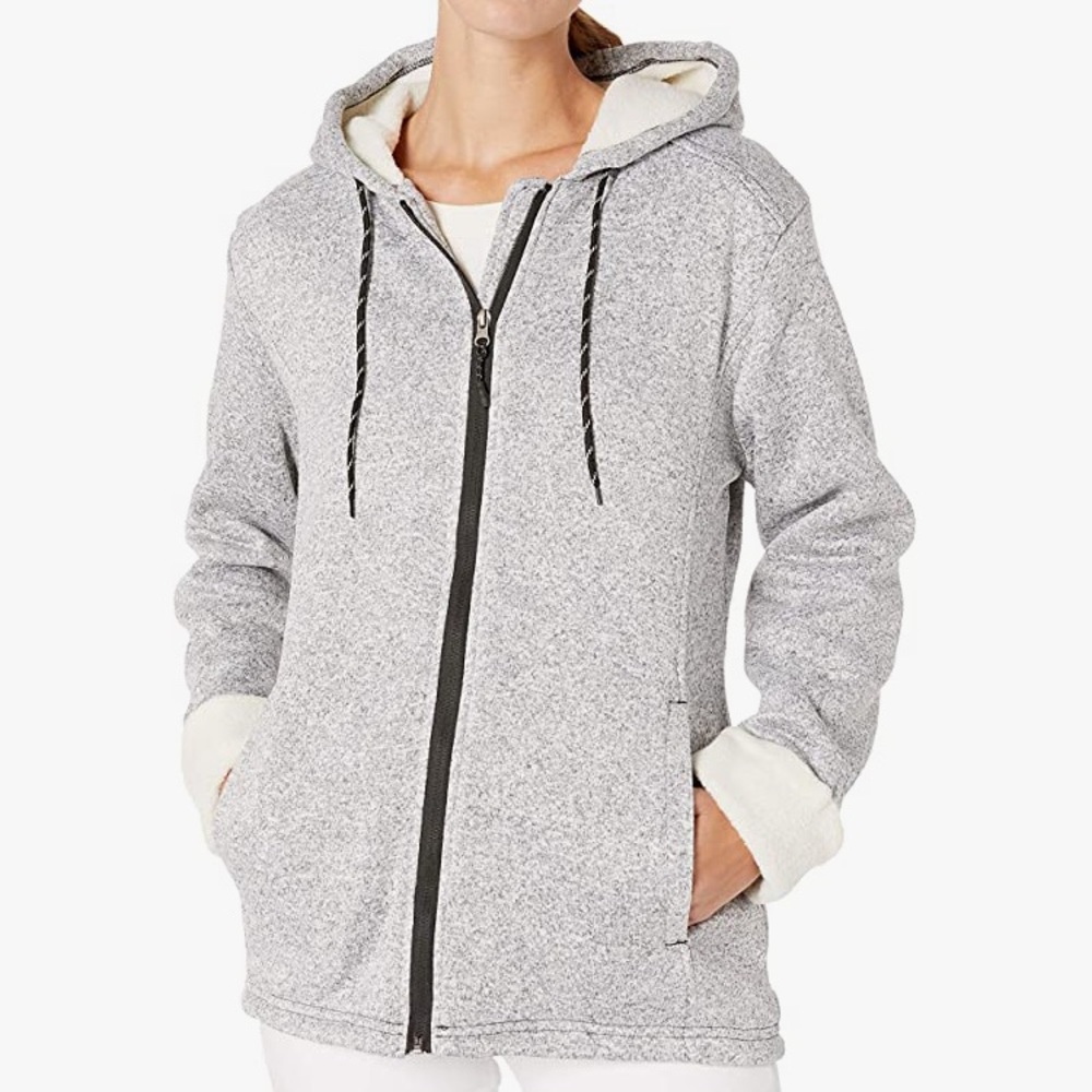 Big Chill Women's Sweater Jacket with Faux Fur Lining